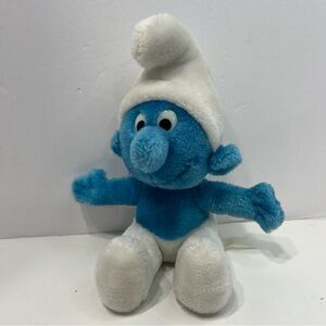 VINTAGE sitting SMURF Plush ganz bros PEYO 1979 Wallace berrie & co. Smurfs